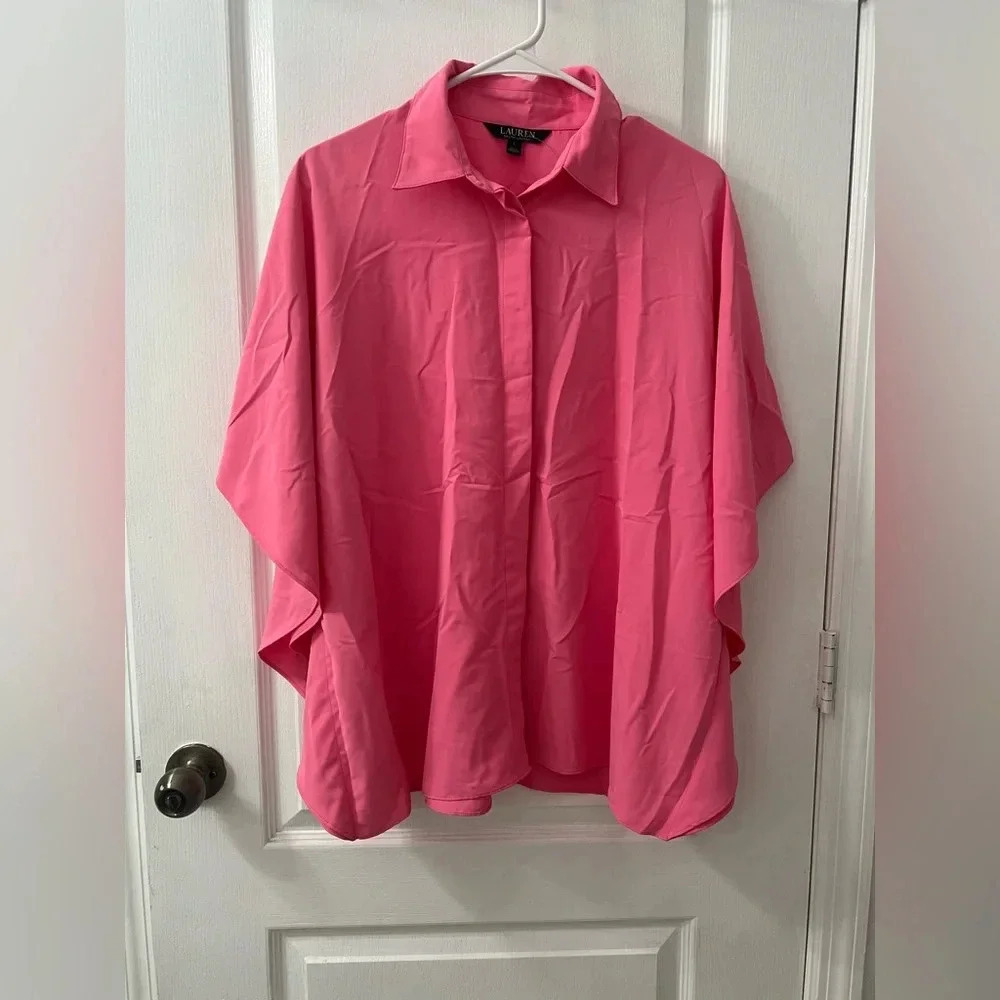 LAUREN Ralph Lauren Pink oversized shirt (Size L)